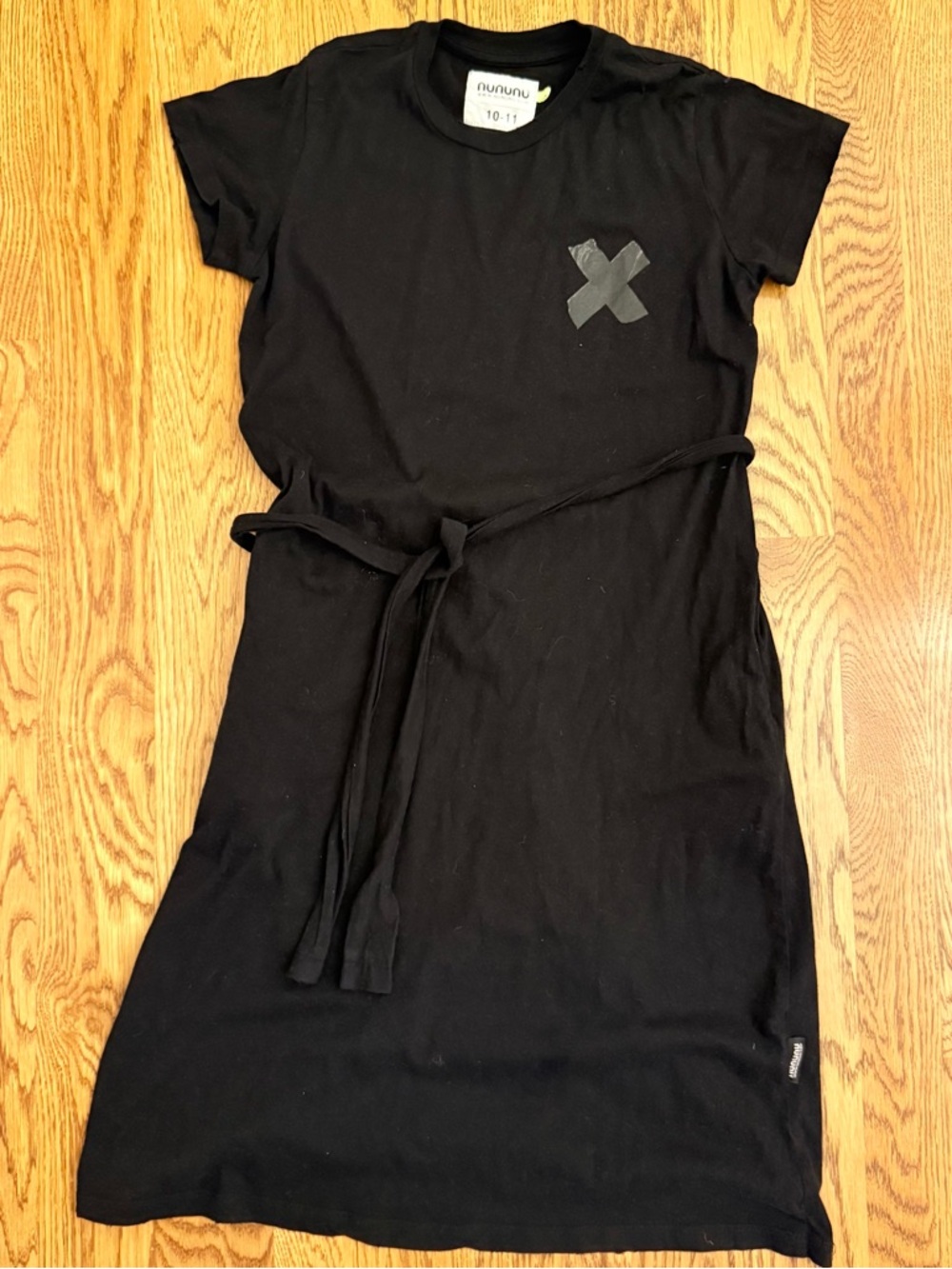 nununu girls 10 Black Tie-Waist T-Shirt Dress